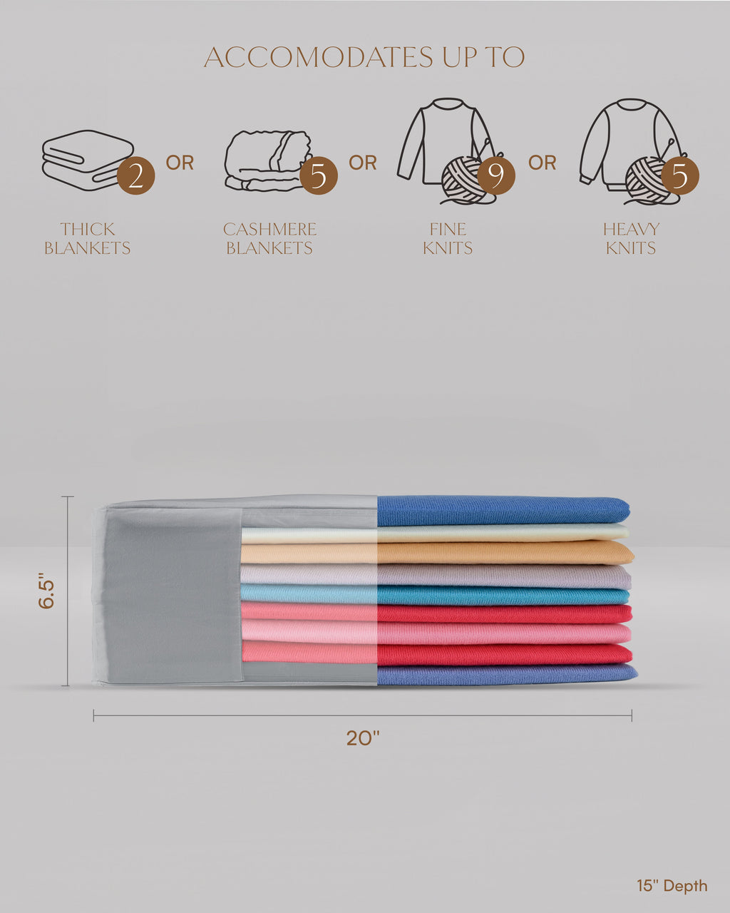 Double Extra Large Organic Cotton Storage Bag in Gray