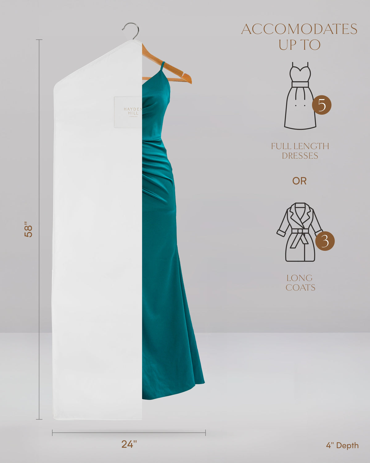long dress garment bag Organic Cotton Hanging faux bamboo dresser Women's Dress Shoes | Preserves freshness Size:2XL(Fit for EU 52-54, US 20-22, UK 24-26, AU 24-26, NZ 24-26)
