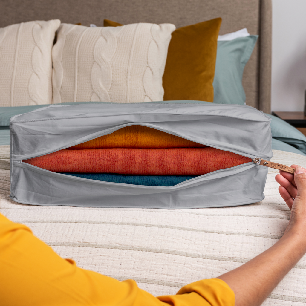 Large Organic Cotton Storage Bag in Gray