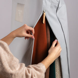 Long Organic Cotton Hanging Bag in Gray