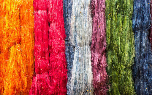 raw silk threads dyed in beautiful colors