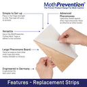 Features of Replacement Strips for Moth Traps