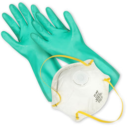 Gloves and Mask in the Clothes Moth Killer Kit by Moth Prevention
