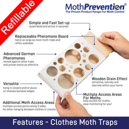 MothPrevention Clothes Moth Trap Features