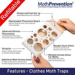 Catcher Labs Pantry & Clothing Moth Traps | Ultimate Non-Toxic Moth Protection for Your Entire Home (20-Pack)